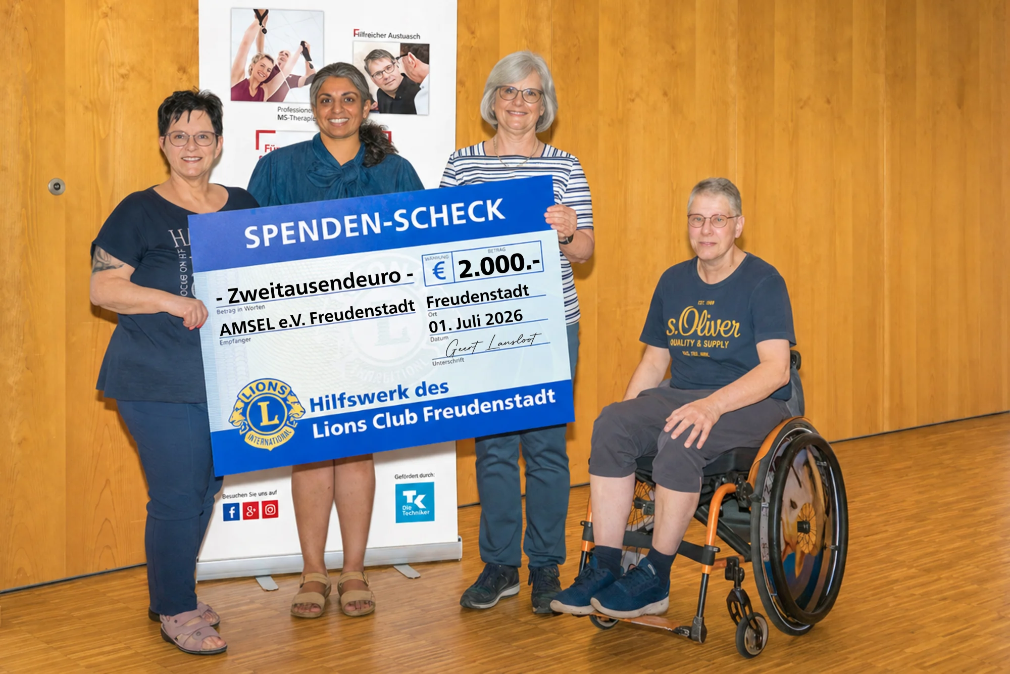 Spendenübergabe an die AMSEL Kontaktgruppe Freudenstadt